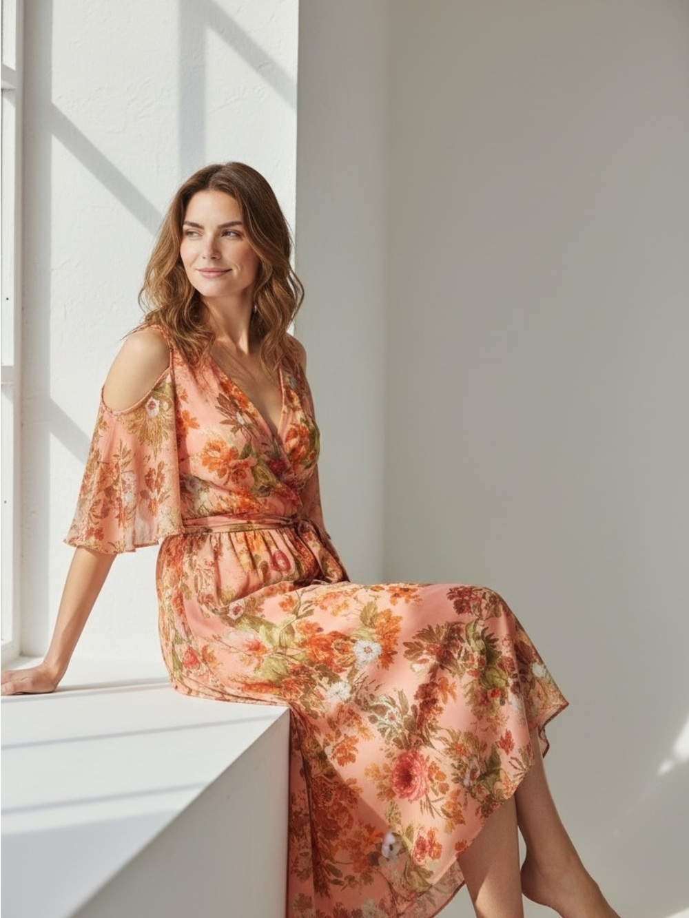 Floral Pink Maxi Dress - Picture 2 of 7